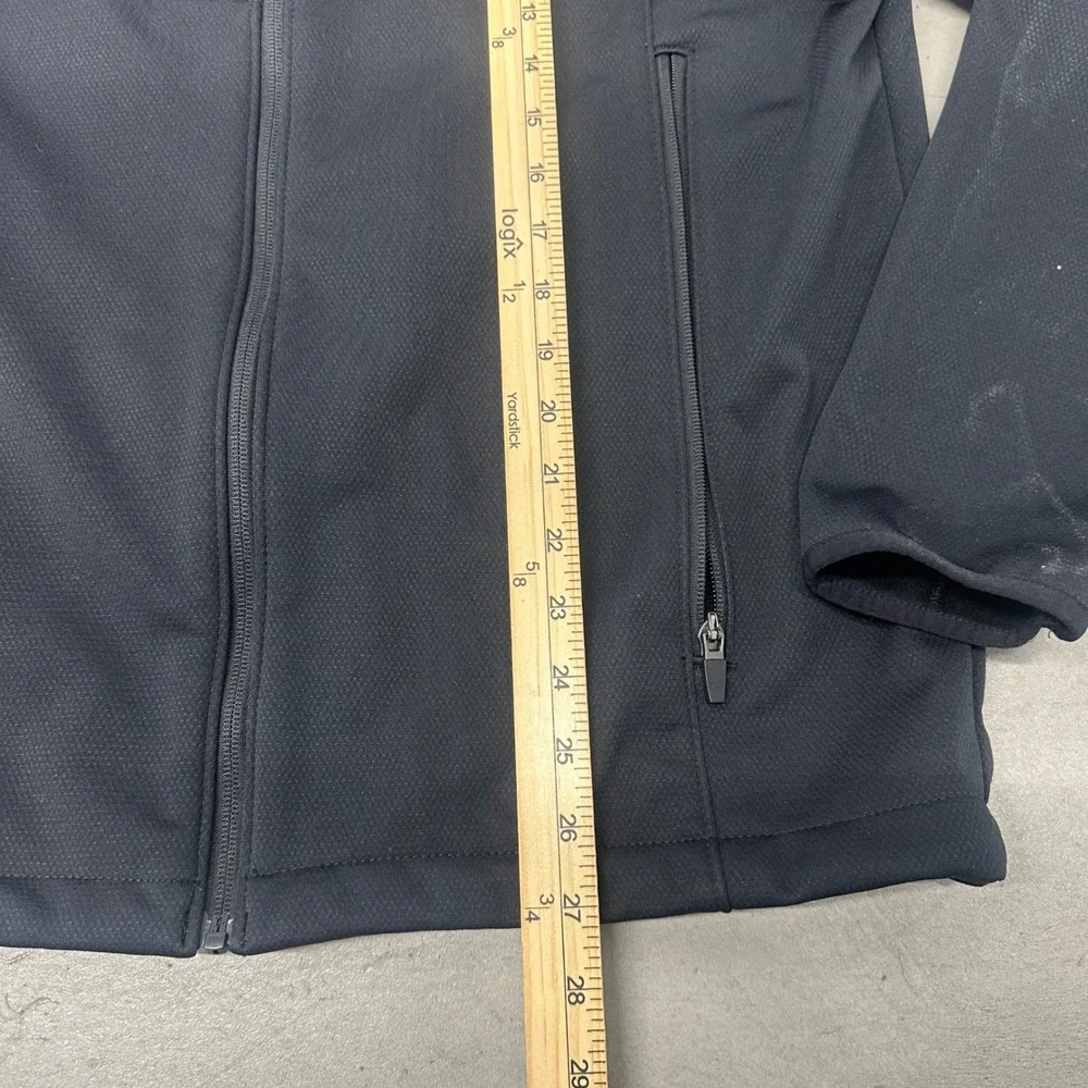 Eddie Bauer Black Softshell Jacket M Honeywell Logo Full Zip Fleece Lined